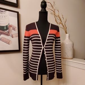 Lauren Ralph Lauren Brown and Orange Vneck Sweater